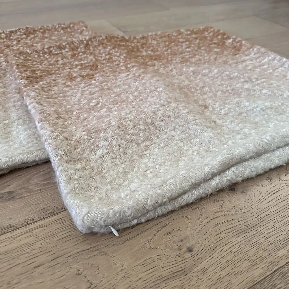 Set of 2 West Elm Ombre Pillow Cover In Sand 24” X 24” Beige White Neutral